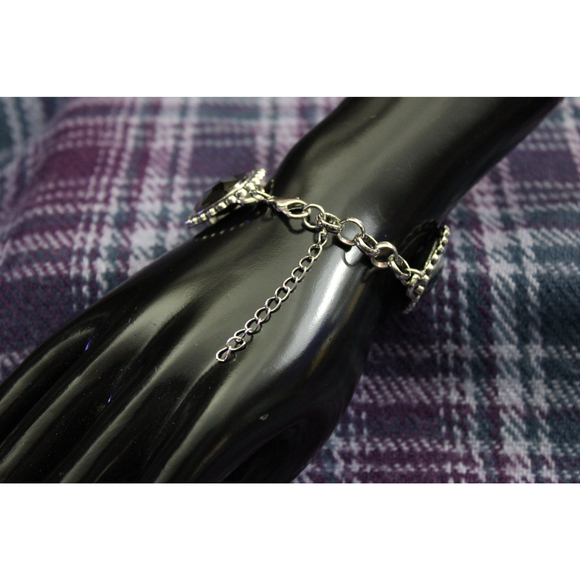 Silver-tone Acrylic Faceted Chain Bracelet - Picture 5 of 7